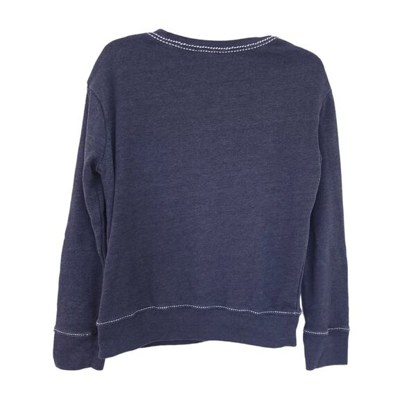 True Religion Sweatshirt Medium Gray Beaded Tiger Patch Women Streetwear Top - Picture 3 of 6